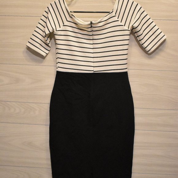 Striped Business Casual Dress - Just Me Sz M - Picture 1 of 4